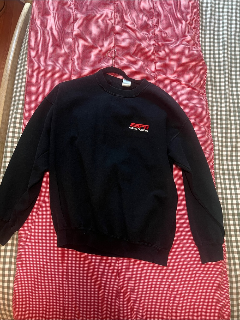 Vintage Black ESPN Crewneck Sweatshirt - Men's Casual Pullover